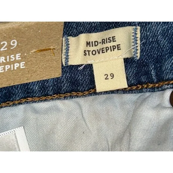 Madewell Womens Mid-Rise Stovepipe Jeans Size 29 NWT Harsdale Wash - Picture 9 of 9